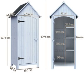Outsunny Magazie de Scule de Gradina din Lemn Impermeabila cu Usi si Rafturi, 77.5x54.2x179.5 cm | Aosom Romania