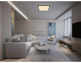 Plafoniera LED design slim Sapana negru 42x42cm