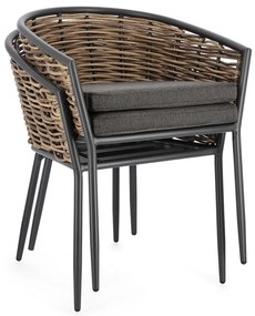 Scaun de grădină gri din metal Maribela – Bizzotto