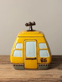 Cutie decorativa, din ceramica,galbena, Box Cable