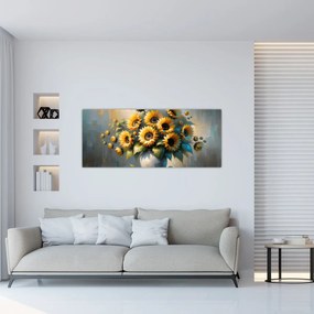 Tablou – Vază cu floarea-soarelui (120x50 cm)
