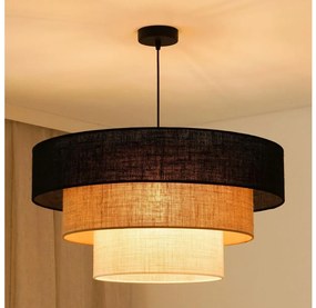 Brilagi - Lustr pe cablu ASPEN LUNETA 1xE27/15W/230V Ø60 negru/bej/crem
