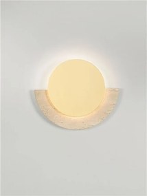 Aplica de perete LED metal auriu si travertin MOLLI 21cm