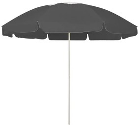vidaXL Umbrelă de soare de plajă, antracit, 240 cm