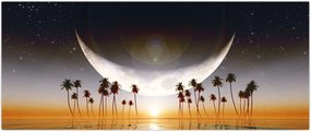 Tablou- Luna deasupra palmierilor (120x50 cm)