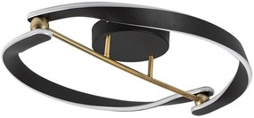 Plafoniera LED din metal negru auriu Adalind