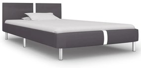280836 vidaXL Cadru de pat, gri, 90 x 200 cm, piele ecologică