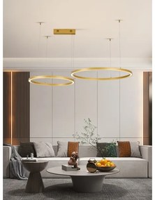 Lustră LED dimabilă Immax NEO 07218L FINO 93W/230V 60/80 cm auriu Tuya + telecomandă