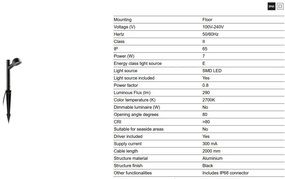 Lampa LED cu tarus iluminat exterior IP65 BROT H-20cm