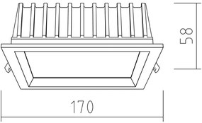 Corp de iluminat LED încastrat SQUARE LED/12W/230V 3000K 17x17 cm lemn masiv frasin APLED