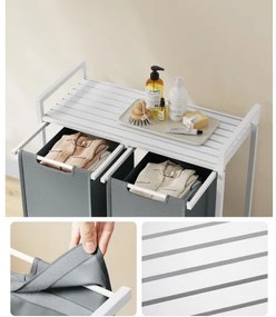 Coș pentru rufe REX alb/gri