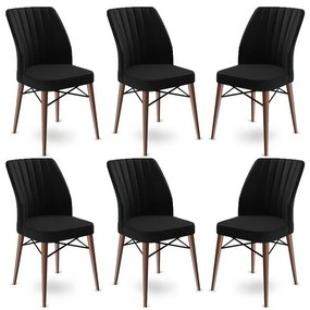 Set de scaune de sufragerie Flex Black, 6 buc.
