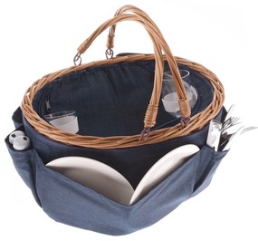 Coș de picnic din răchită pentru 2 persoane cutermobox , 40 x 30 x 21 cm, 2,17 kg