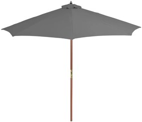 Umbrela de soare de exterior, stalp din lemn, 300 cm, antracit Gri