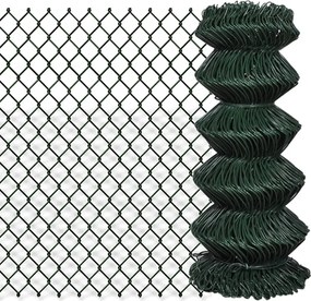 vidaXL Gard de legătură din plasă, verde, 0,8 x 15 m, oțel