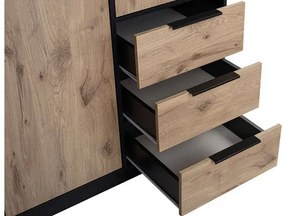 Comodă Pengasa 2D3S (Negru + Stejar viking) . 1103666