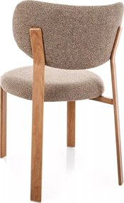Scaun lemn tapitat Rin D 256 cappuccino/stejar - H79 cm