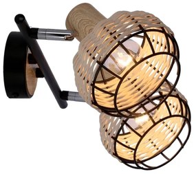 Spot TAJGA 2xE14/40W/230V ratan/negru