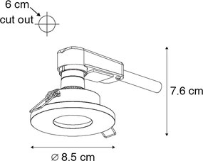 Spot inteligent de baie îngropat alb cu WiFi GU10 - Shed