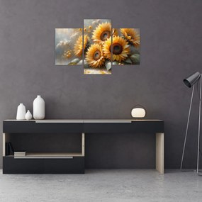 Tablou - Pictură cu floarea-soarelui (90x60 cm)
