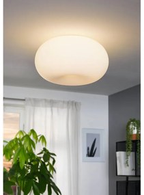 Plafonieră albă cu abajur din sticlă OPTICA – EGLO