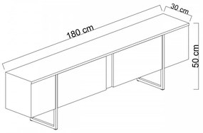 Comoda TV Luxe, Alb / Auriu