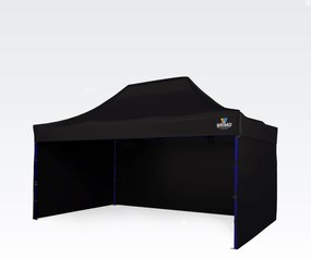 Standuri de vânzare 3x4,5 m cu 3 pereți | Asamblare rapidă, 12,5 m² - cu 3 pereți - Negru