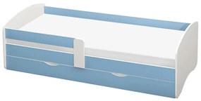 Pat de o persoană 80 cm Carecen (albastru + alb) (cu somieră) (cu sp. depozitare). 1116280