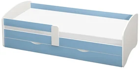 Pat de o persoană 80 cm Carecen (albastru + alb) (cu somieră) (cu sp. depozitare). 1116280
