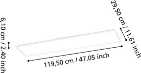 Eglo 902302-LED Panou LED aplicat MORADILLO-R, cu dimmer, LED/33,5W/230V, 120 x 30 cm, alb + telecomandă
