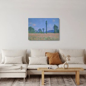 Tablou pe sticlă - Claude Monet, Poppy Field (Giverny), reproducere (70x50 cm)
