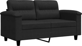 vidaXL Canapea cu 2 locuri, negru, 120 cm, țesătură microfibră