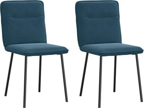 vidaXL Scaune de sufragerie, 2 buc., albastru, catifea