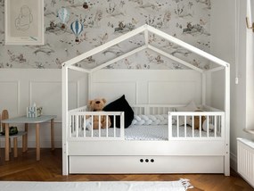 Pat copii Dream Nest Snow House alb 80x160 cm
