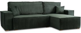 JAKS Canapea extensibilă de colț Alex 262 cm velvet verde