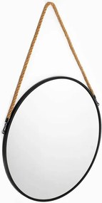 Oglinda rotunda 50 cm Rea rama neagra curea sfoara BBJ-50R