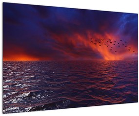 Tablou cu mare și păsări (90x60 cm)