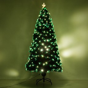 HomCom Albero di Natale Artificiale 230 Rami in PVC con Luci LED Φ82 x 180cm Verde