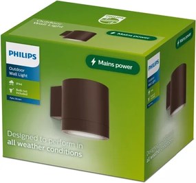 Philips - Aplică de perete pentru exterior FYLX 1xGU10/5W/230V, maro, IP44
