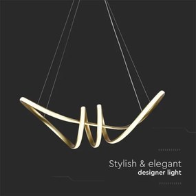 Lustră LED pe cablu LED/24W/230V 3000K auriu