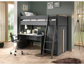 Dulap de copii pentru pat supraetajat Vipack London, gri închis