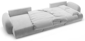 Colțar gri deschis extensibil/cu spațiu de depozitare cu tapițerie din catifea (în formă de "U") Tonale – Cosmopolitan Design