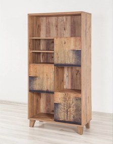 Biblioteca MARINA FLORA-753, pin atlantic, PAL melaminat, 80x36x155 cm