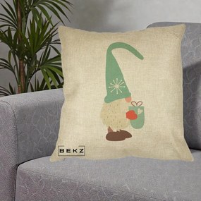 Perna Decorativa Gnom Nordic cu Cana Calda Menta, 40x40 cm, Crem, Husa Detasabila, Perna Inclusa, BEKZ®