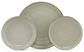 Set de veselă, 18 piese, din porțelan, verde