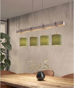 Brilagi - Candelabru LED pe cablu NUBILA 4xE27/60W/230V gri/verde