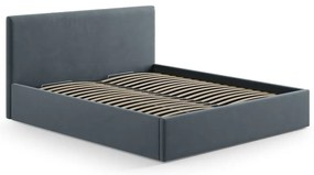 Tăblie de pat albastru-deschis tapițată 210,5x100 cm Remo – Micadoni