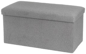 Taburet gri cu tapițerie din țesătură bouclé Folding – Casa Selección