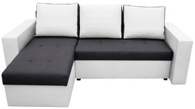 Coltar extensibil Toledo, 226x145x79 cm, 2 lazi depozitare, Reversibil, Alb/Antracit