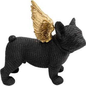 Figurina decorativa Angel Puppy 28x25 cm negru-aurie